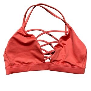 Victoria Sport Lace Up Sports Bra‎ Coral Women's Size XS